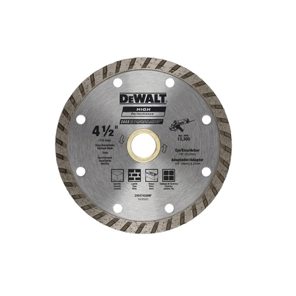 [H1821700] Disco Diamante Turbo-t Concreto 4-1/2 Dw47450hp. Industrial. X 7/8