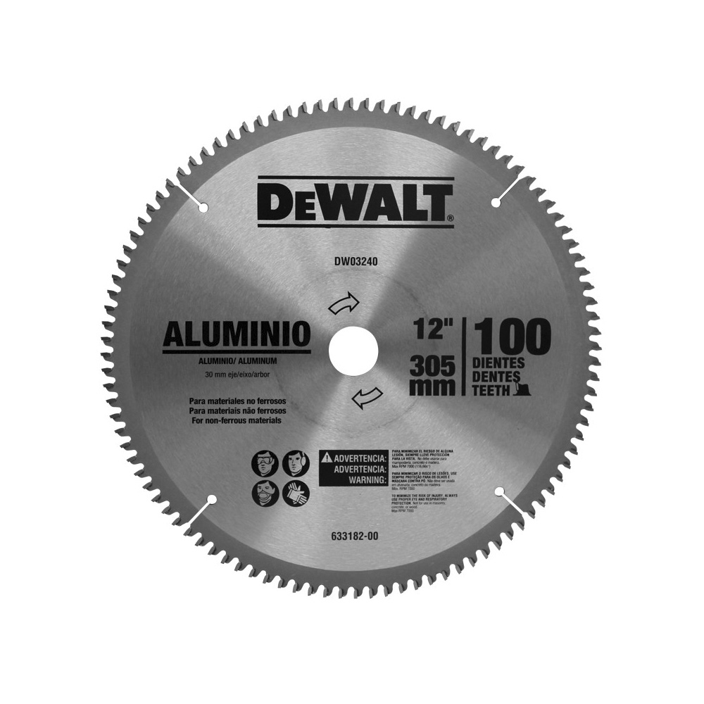 [H1822103] Disco Sierra Aluminio 12x100d Dw03240. Carburo De Tungsteno. 12 X 100d