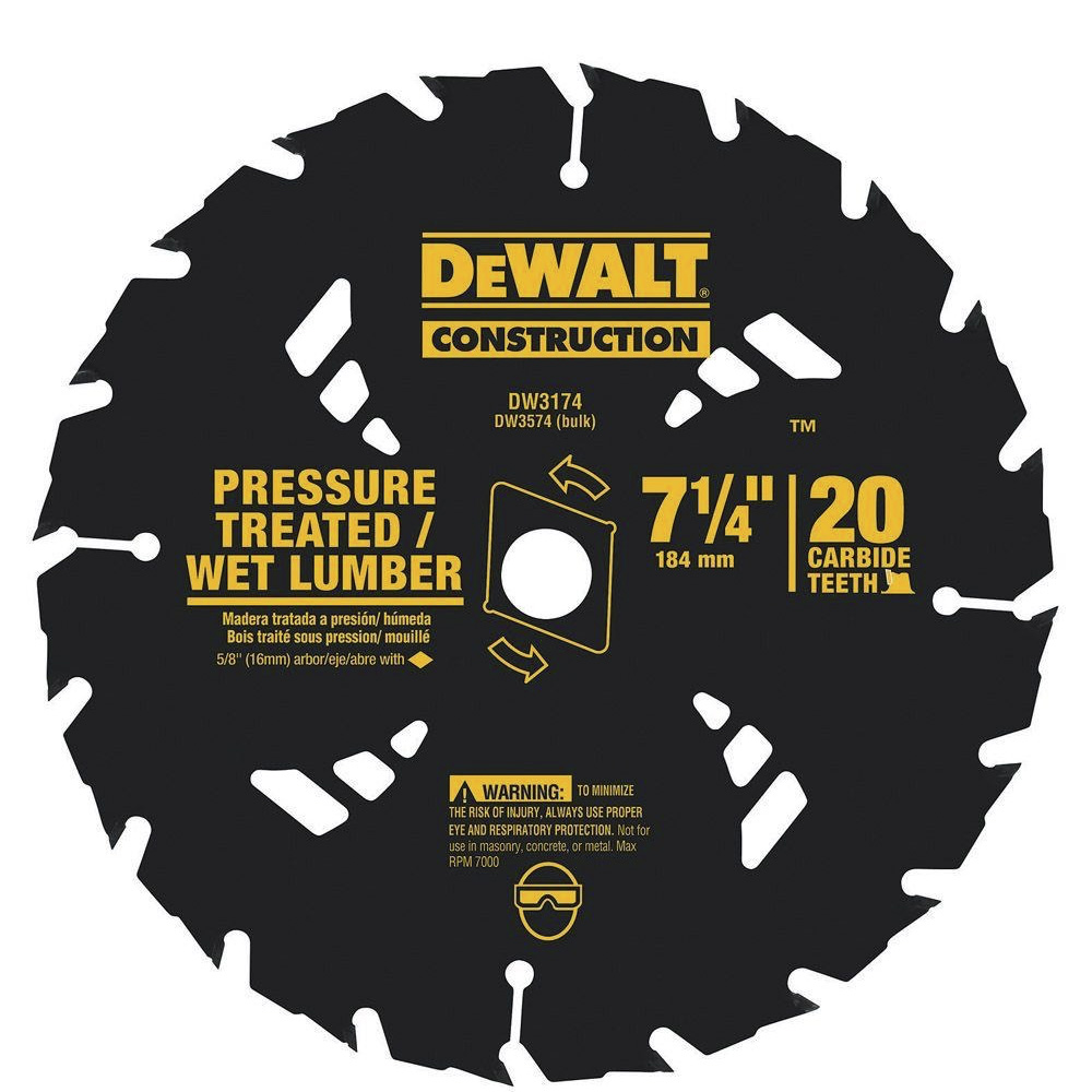 [H1822205] Disco Carburo Rec Teflon Dewalt 7-1/4x20d Dw3174