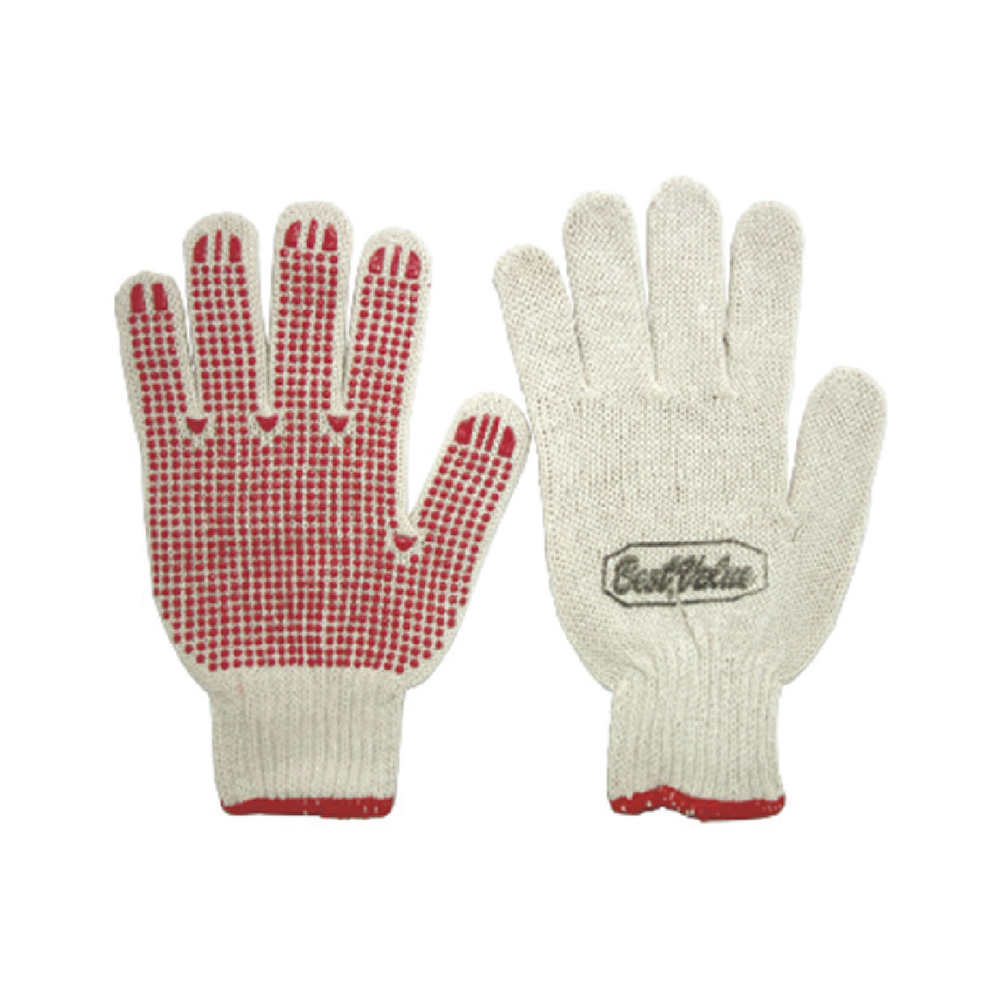 [H19107] Guante De Puntos Plasticos. Rojo. 9-1/2 (238mm)