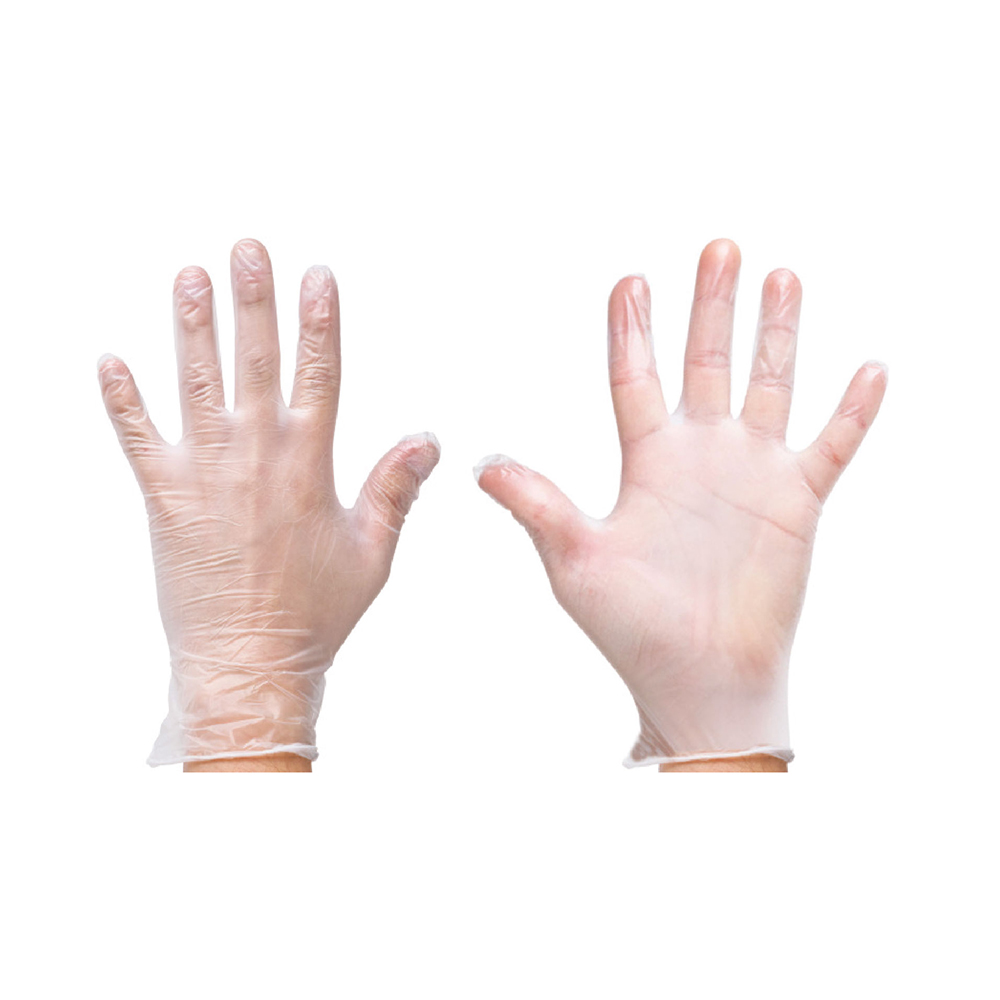 [H19108] Guantes De Vinyl ( Caja 100 Pcs). Claro. 9(225mm)