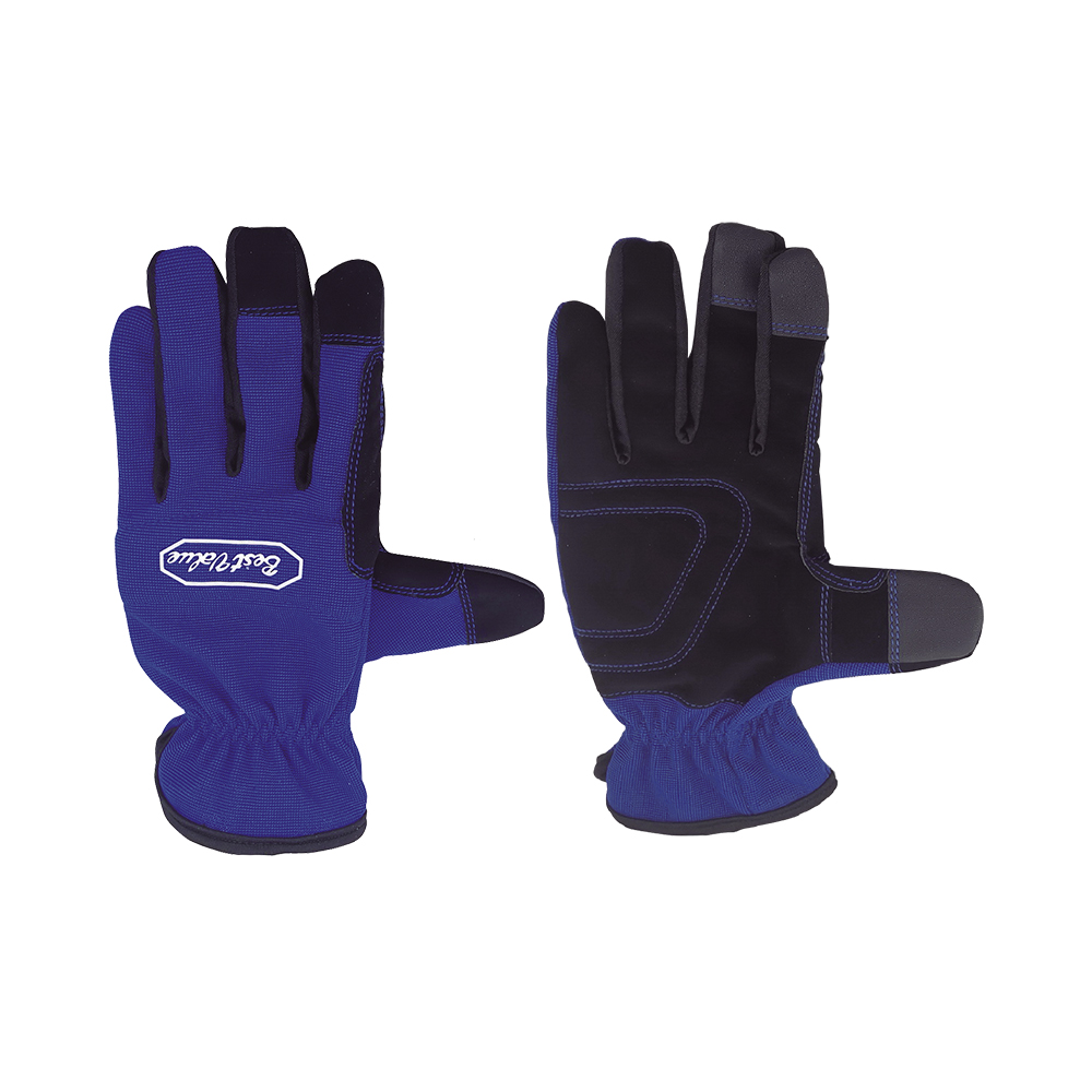 [H19135] Guantes Para Mecanica Bestvalue. Azul/negro. 9-5/8