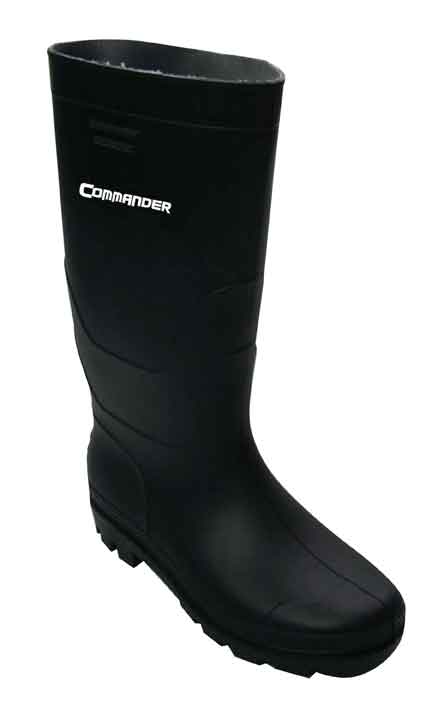 [H19643] Botas Ligeras D/pvc Negra Talla 8. Negro. Size 8