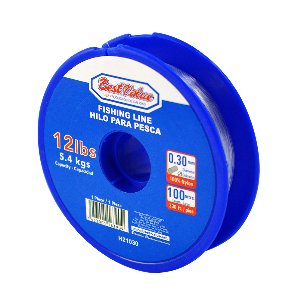 [H21030] Hilo Para Pesca 0. 30 Mm X 100m ( 12 Lbs. ). Nylon. Transparente