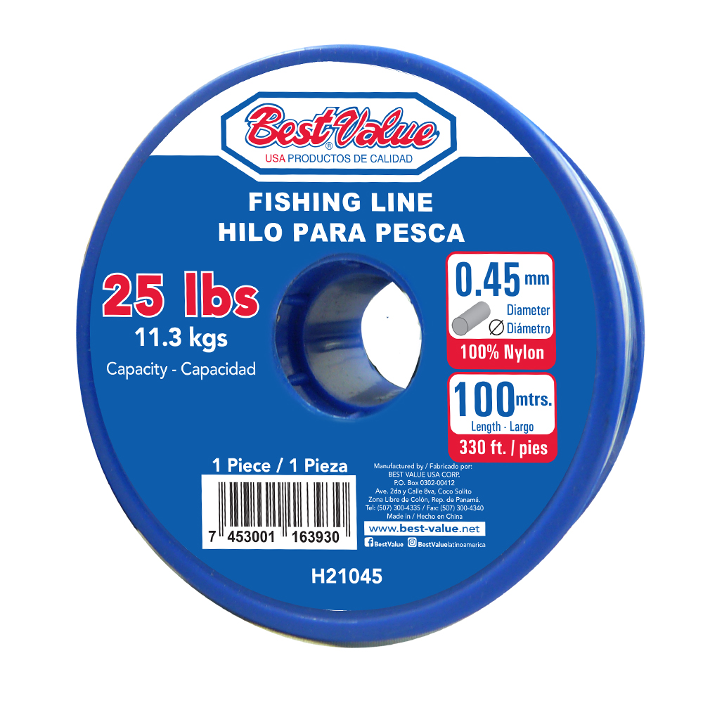 [H21045] Hilo Para Pesca 0. 45 Mm X 100m ( 25 Lbs. ). Nylon. Transparente