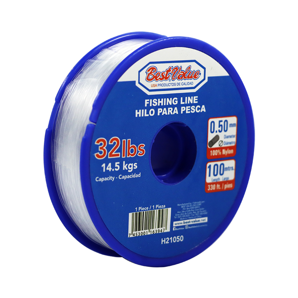 [H21050] Hilo Para Pesca 0. 50 Mm X 100m ( 32 Lbs. ). Nylon. Transparente