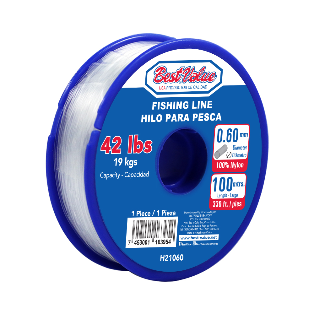 [H21060] Hilo Para Pesca 0. 60 Mm X 100m ( 42 Lbs. ). Nylon. Lb. Transparente