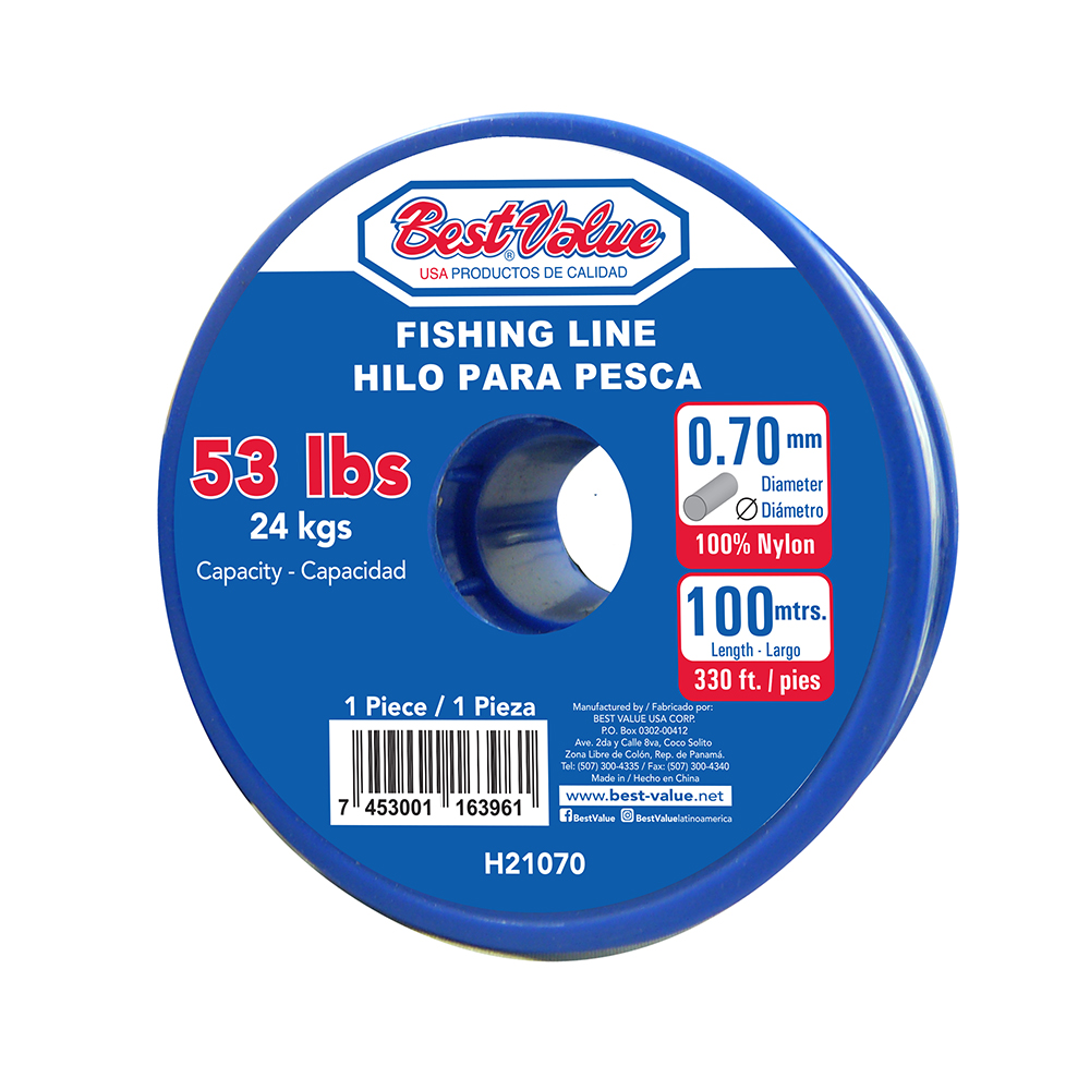 [H21070] Hilo Para Pesca 0. 70 Mm X 100m ( 53 Lbs. ). Nylon. Transparente