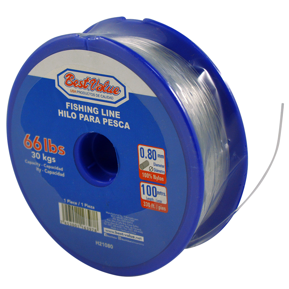 [H21080] Hilo Para Pesca 0. 80 Mm X 100m ( 66 Lbs. ). Nylon. Transparente
