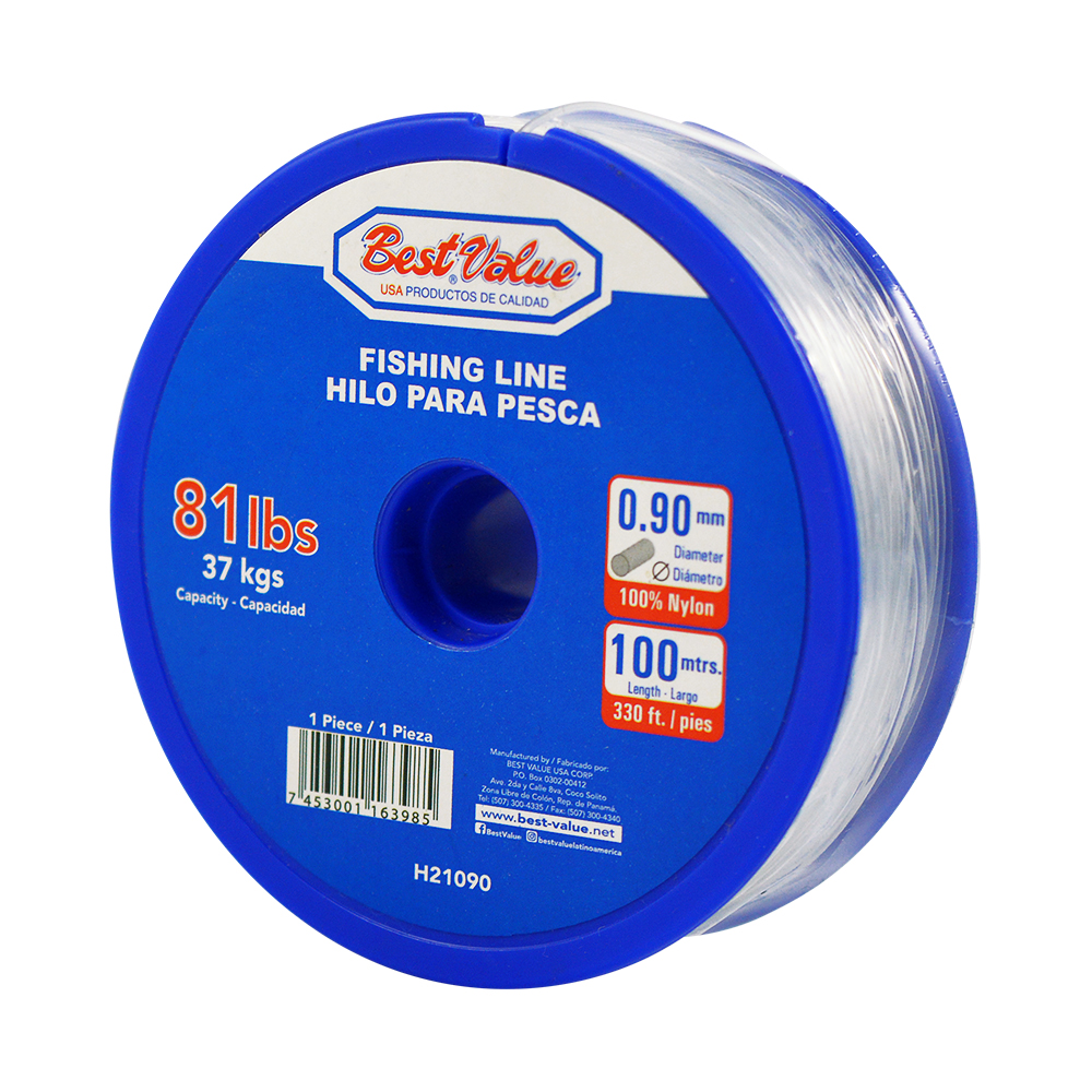 [H21090] Hilo Para Pesca 0. 90 Mm X 100m ( 81 Lbs. ). Nylon. Transparente