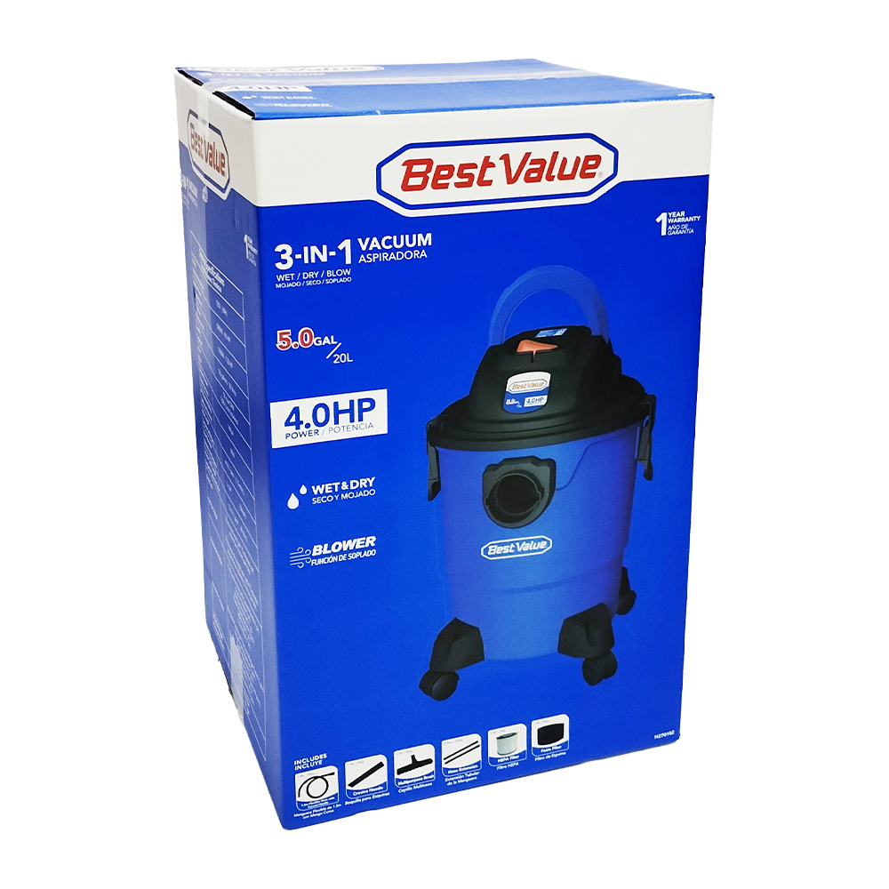 [H270182] Aspiradora 3000w 4hp 20l 120v. Azul. 5 Galones. Multipropósito
