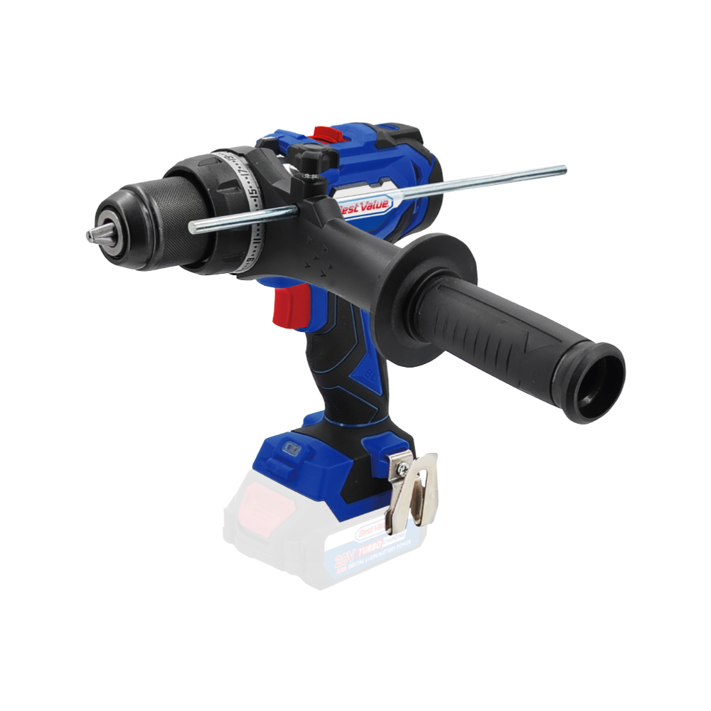 [H27033] Taladro Percutor 1/2 20v Inalambrico Con Mango. Azul.