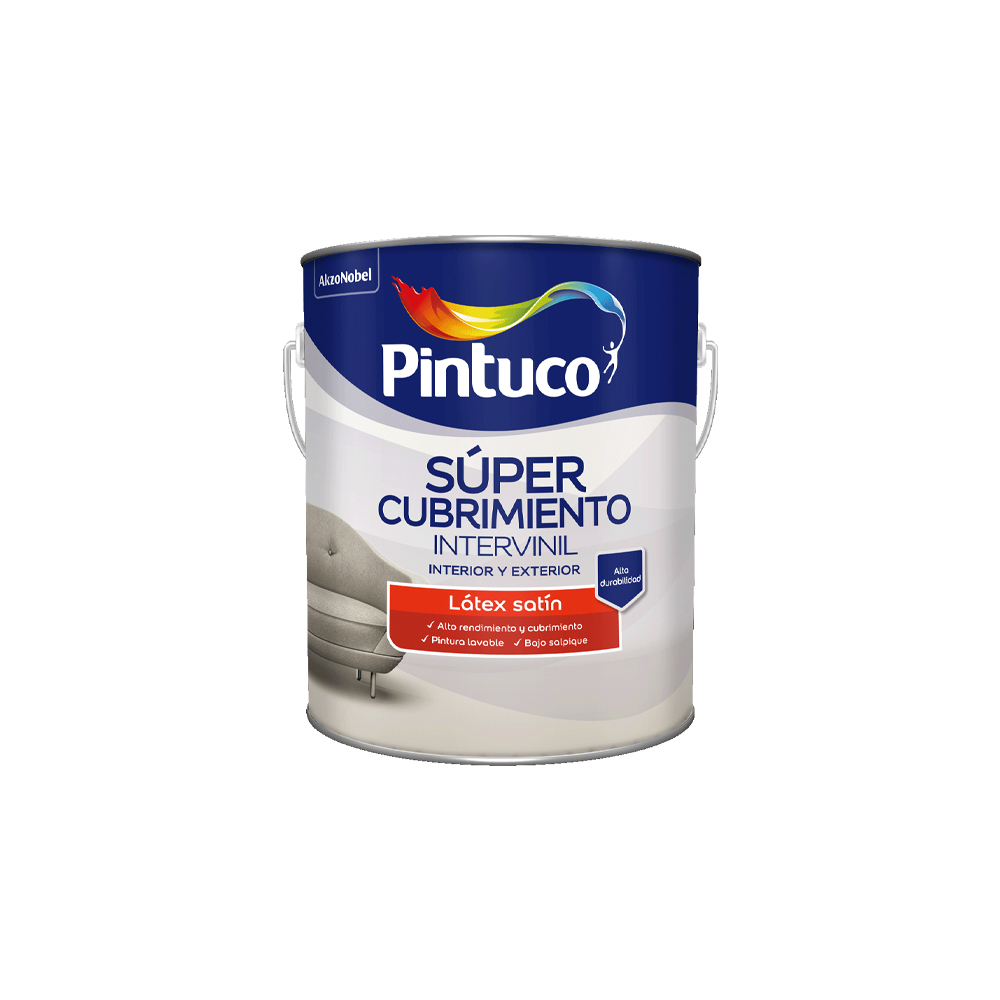 [A14654] Super Cubrimiento Latex Satin Base White 1gl (3.785l)