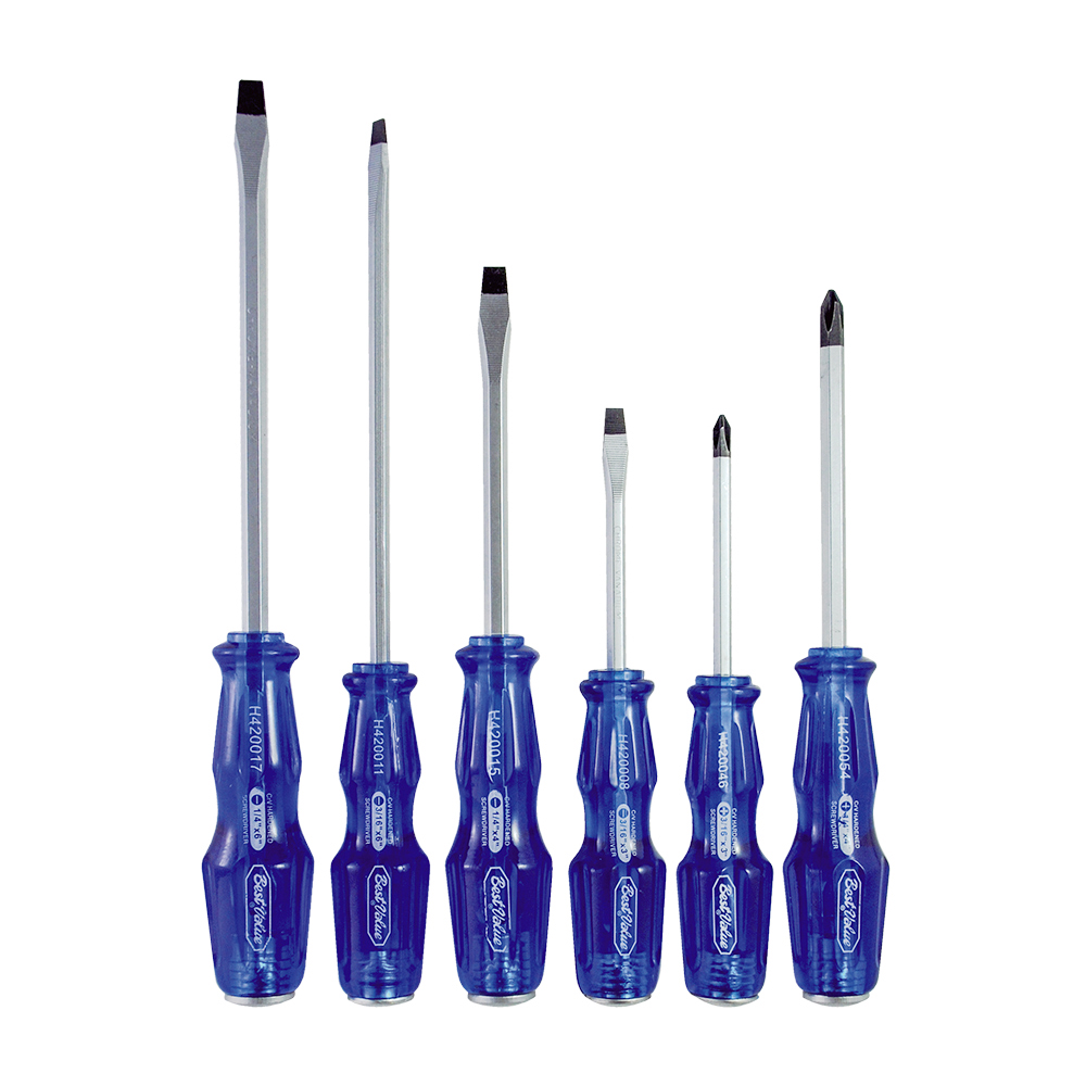 [H4200103] Juego Destornillador M/azul 6 Pcs. Cromo Vanadio. Pcs