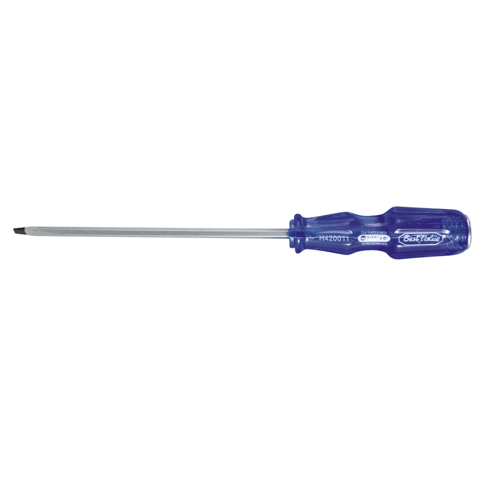[H420011] Destornillador M/azul (-) 3/16x6. Cromo Vanadio. 3/16x6