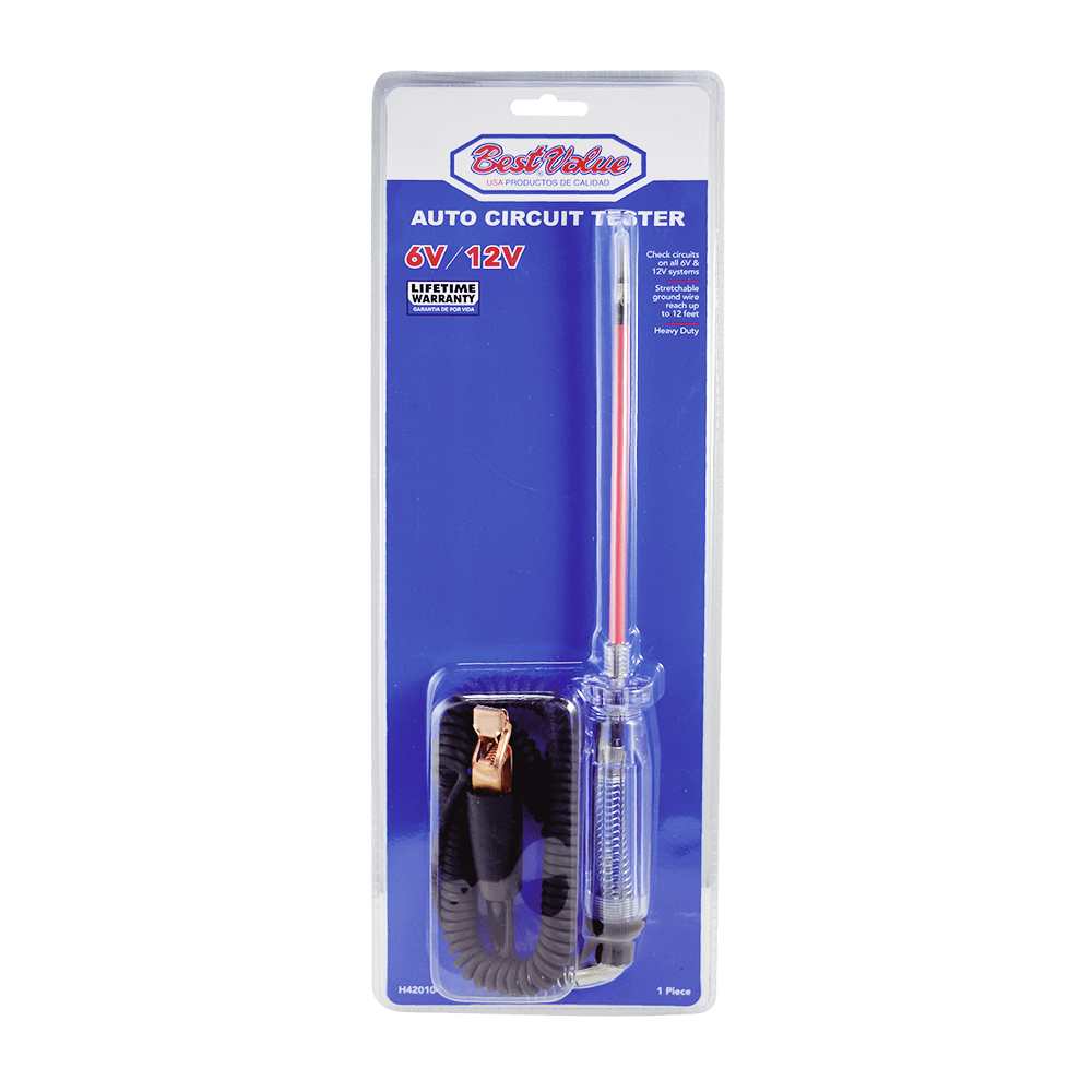 [H420104] Probador De Voltaje 6v-12v. Transparente. 6v-12v