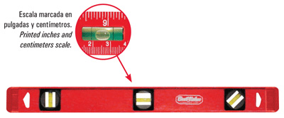 [H420205] Nivel De Aluminio 12. Rojo. 12