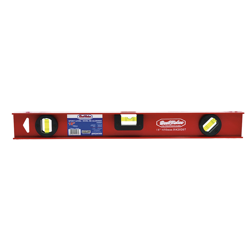[H420207] Nivel De Aluminio 18. Rojo. 18
