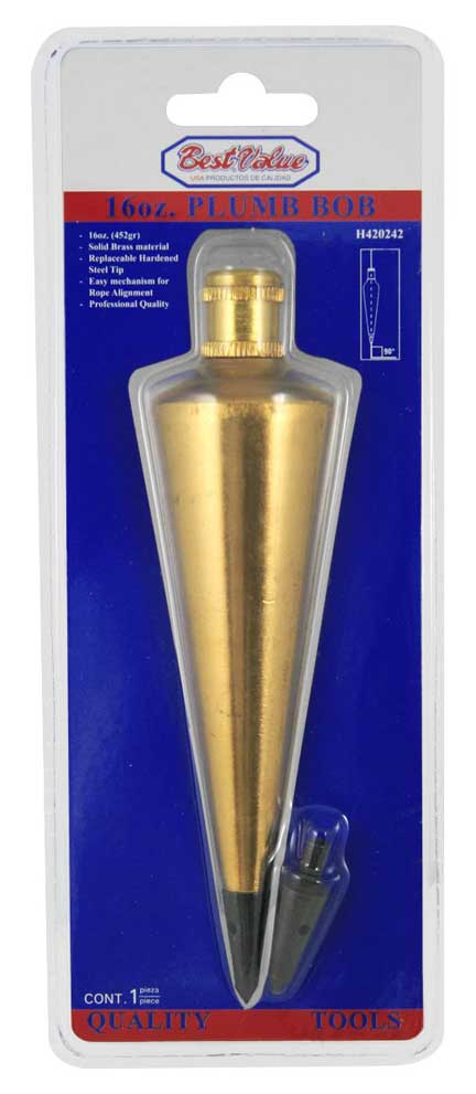 [H420242] Plomada Agrimensura De. Dorado. 16 Oz