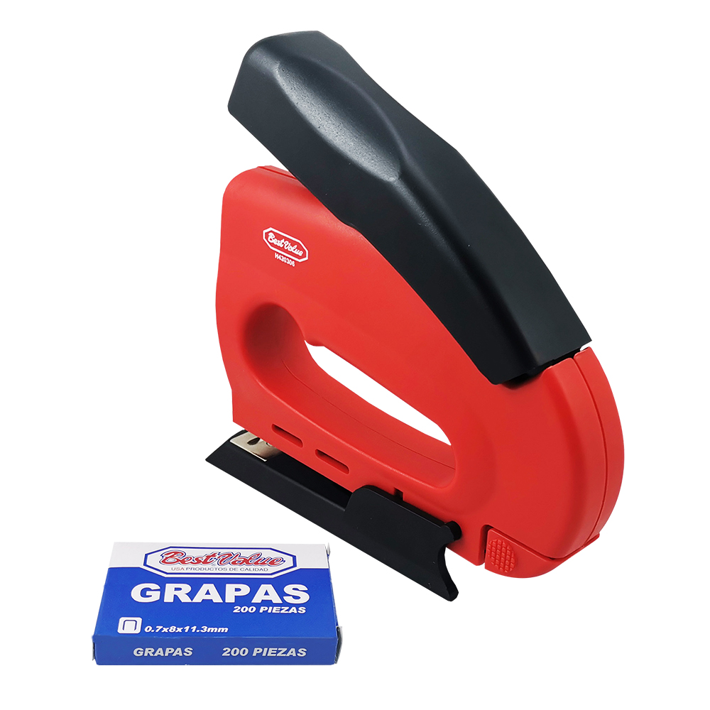 [H420306] Engrapadora Multiuso Bestvalue. Rojo. A 8mm