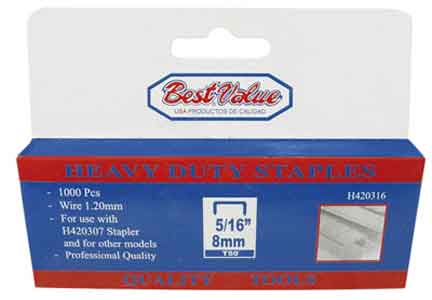 [H420316] Grapa Pesada 5/16 (1000 Pcs) T-50. Gris. 5/16(8mm)
