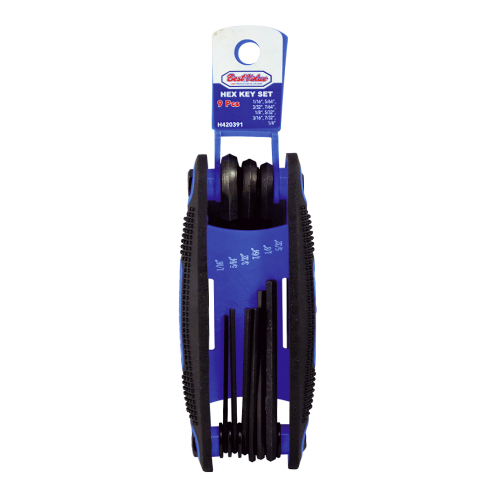 [H420391] Juego Llaves Allen 8pc Plg. Acero Templado. 9 Pcs
