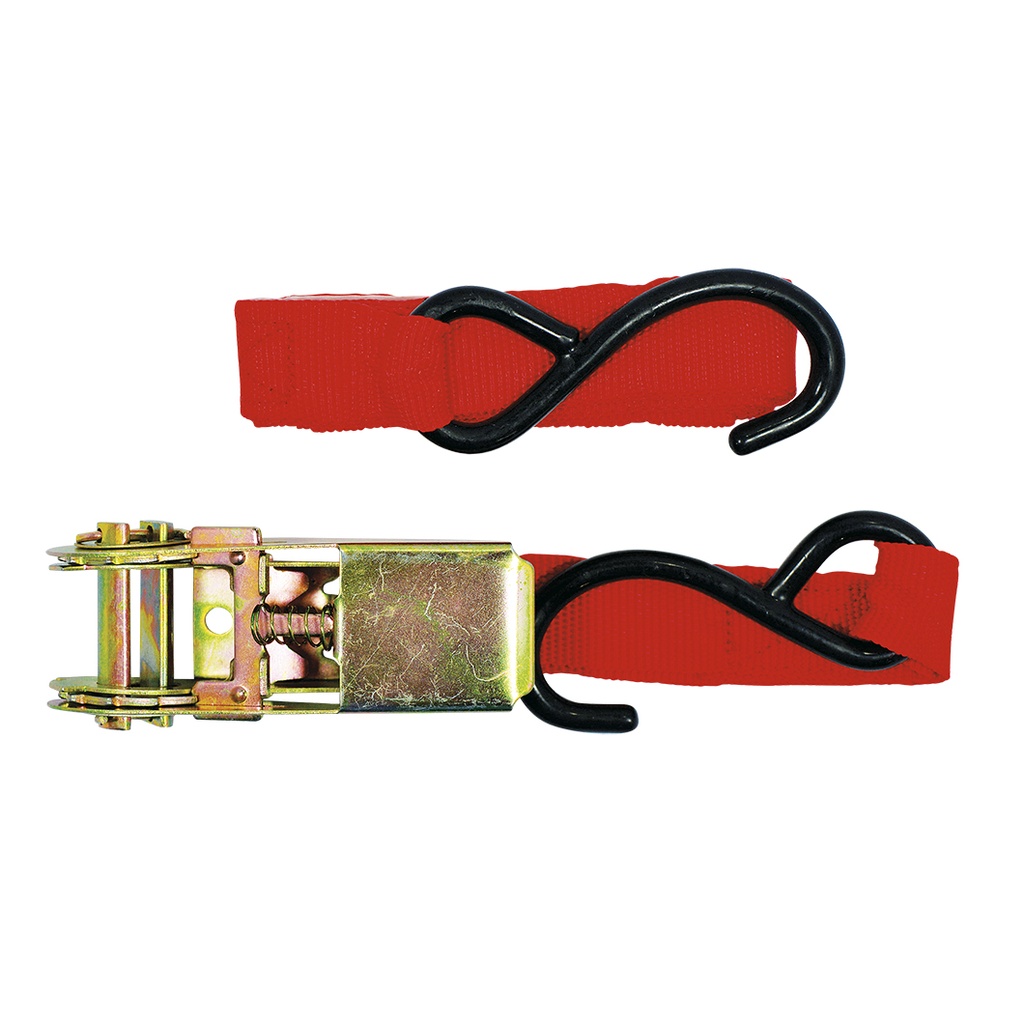 [H42712] Tie Down Tipo Ratchet 1x3m Bestvalue. Rojo. 1x3mts (25mmx10ft. )