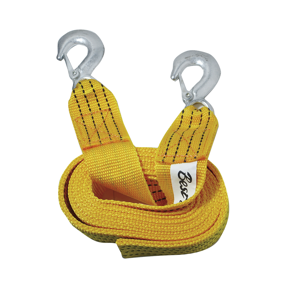 [H42754] Soga De Remolque Con Gancho 15'(10000lbs). Amarillo. 2” X 4. 5 Mts