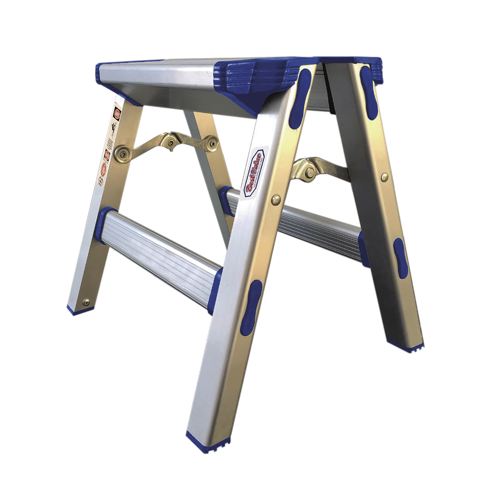 [H52001] Taburete Alum. Tijera (330lb) 1'. Aluminio. 1'