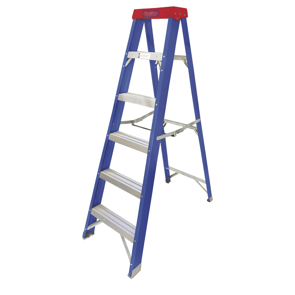 [H52018] Escalera Fibra Tijera (225lb) 8'. De Vidrio. 8'