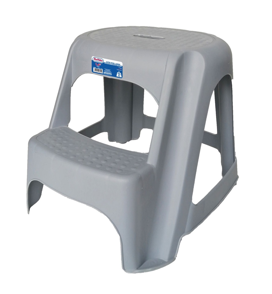 [H52030] Escalera Plastica 2 Escalones (150kg). Plastico Gris. 1. 4 Ft