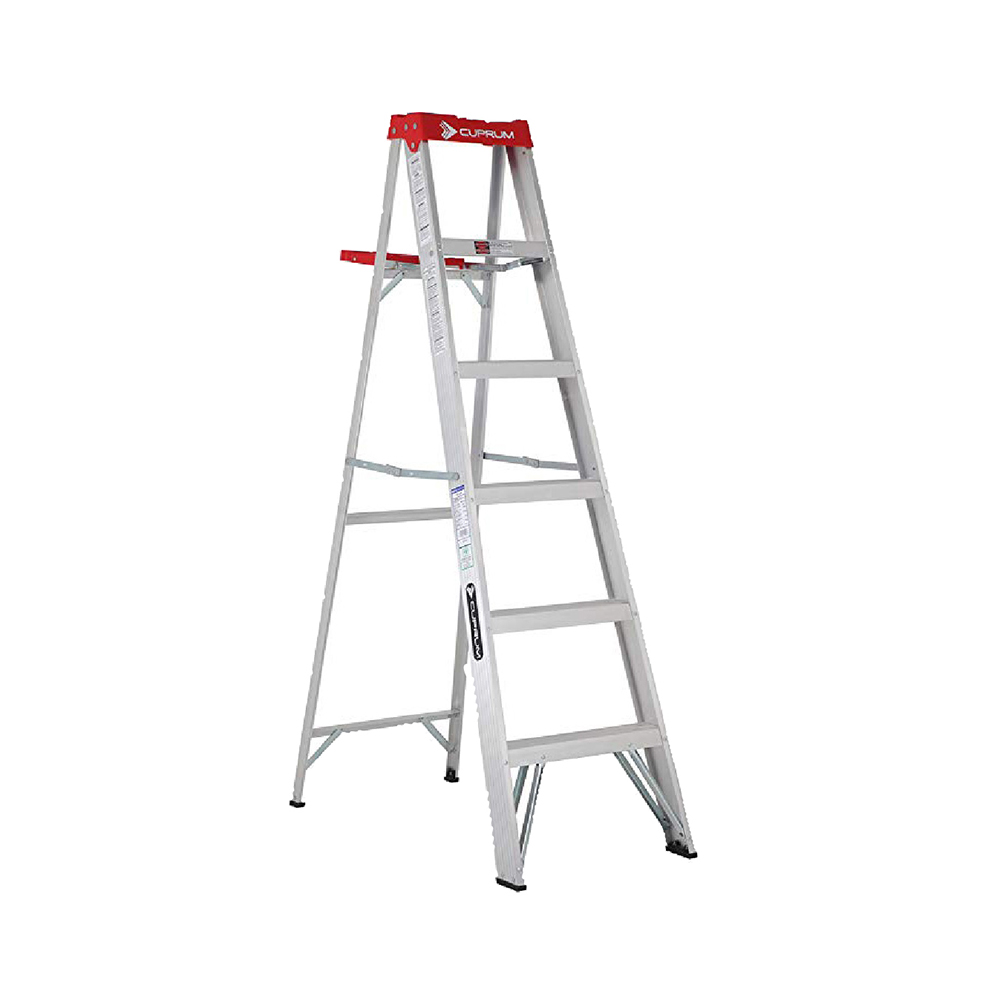[H56006] Escalera Cuprum Alum. Tijera (330lb) 6'. Aluminio. 6'