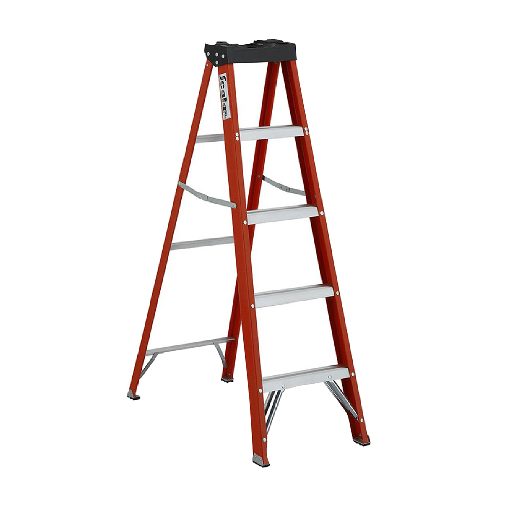 [H56104] Escalera Scala Fibra Tijera (200lb) 6'. De Vidrio. 6'