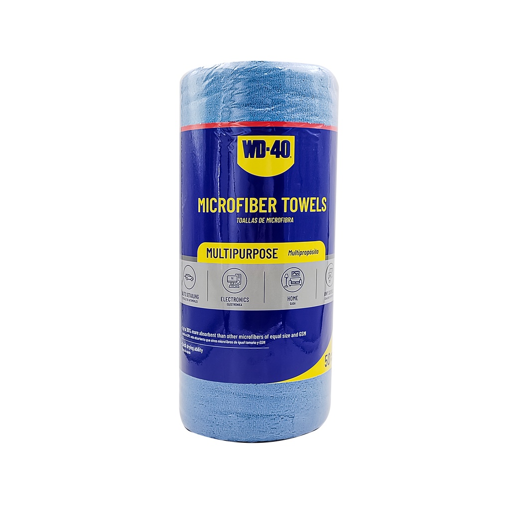 [L40111] TOALLA DE MICROFIBRA 170GMS 12"X12" CELESTE ROLLO DE 50PCS