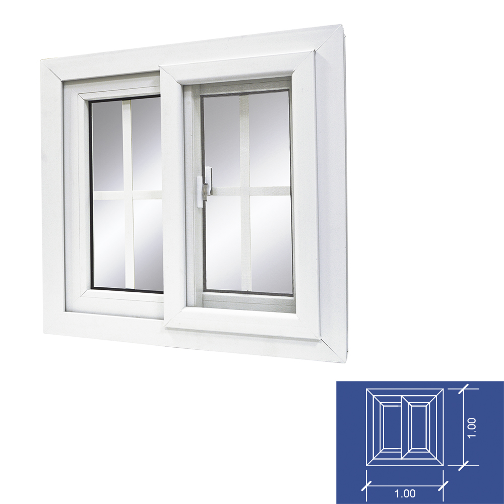 [M04002] Ventanas Pvc 1. 00x1. 00mt. Blanco. 00 X 00mt