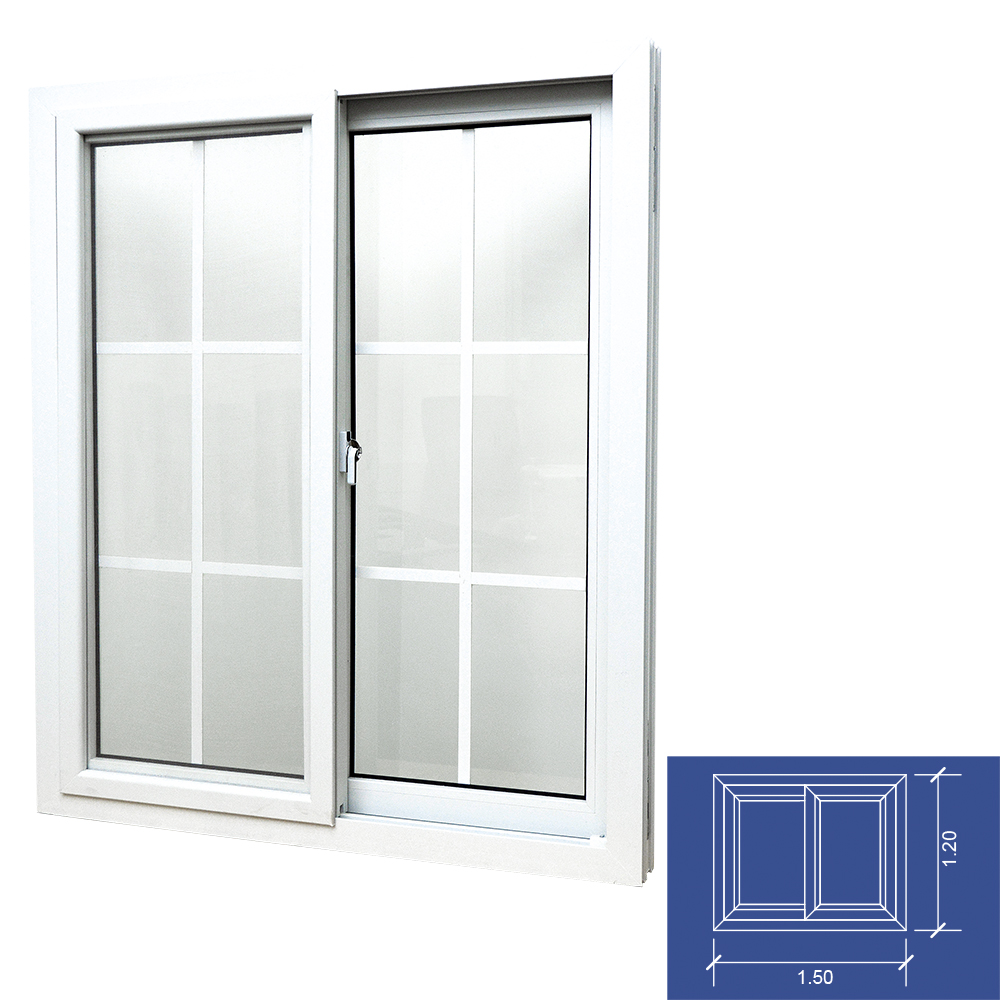 [M04006] Ventanas Pvc 1. 50x1. 20mt. Blanco