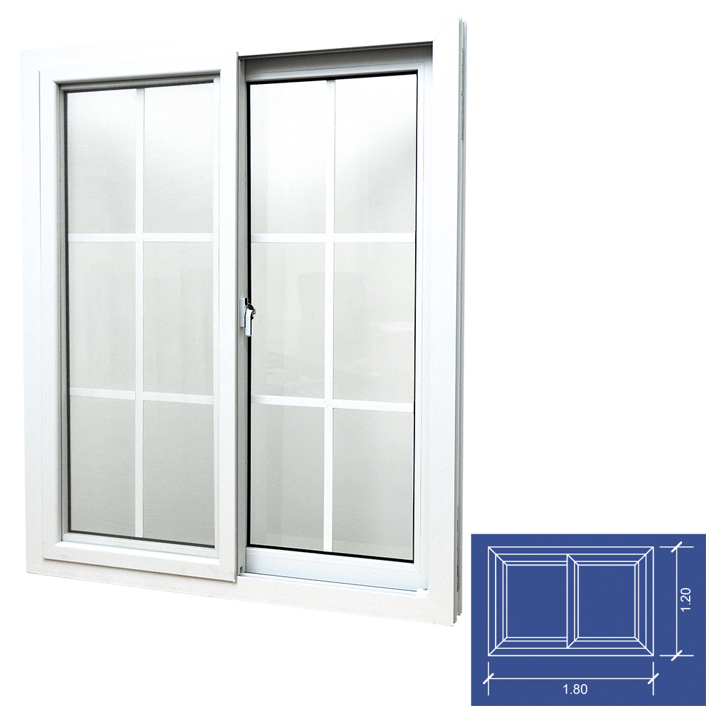 [M04007] Ventanas Pvc 1. 80x1. 20mt. Blanco. 80 X 20mt
