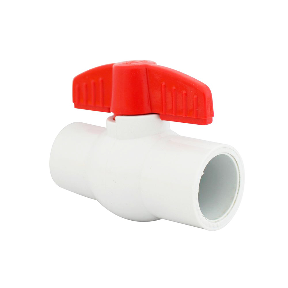 [P01028] Llave De Paso Pvc Lisa 1-1/2. Socket-blanco. 1-1/2