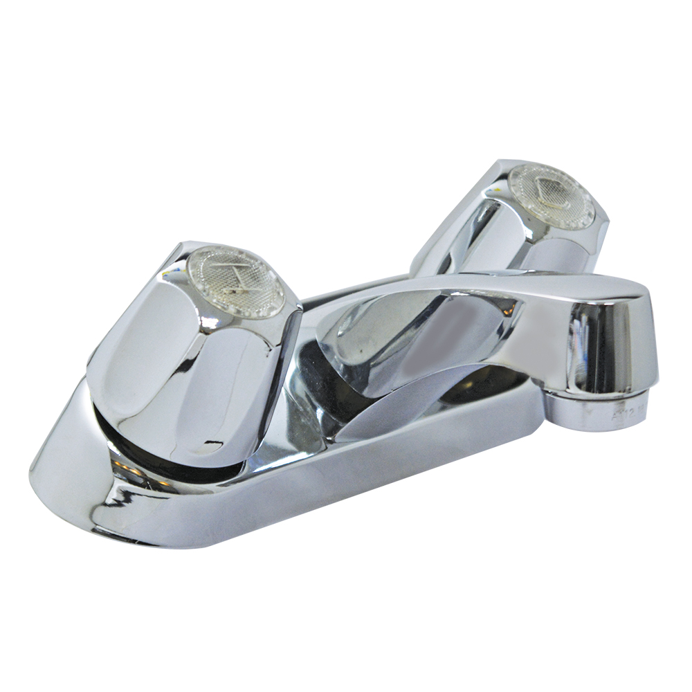[P0110104] Llave Doble Para Lavamano Metal Aquina. Cromado. 4