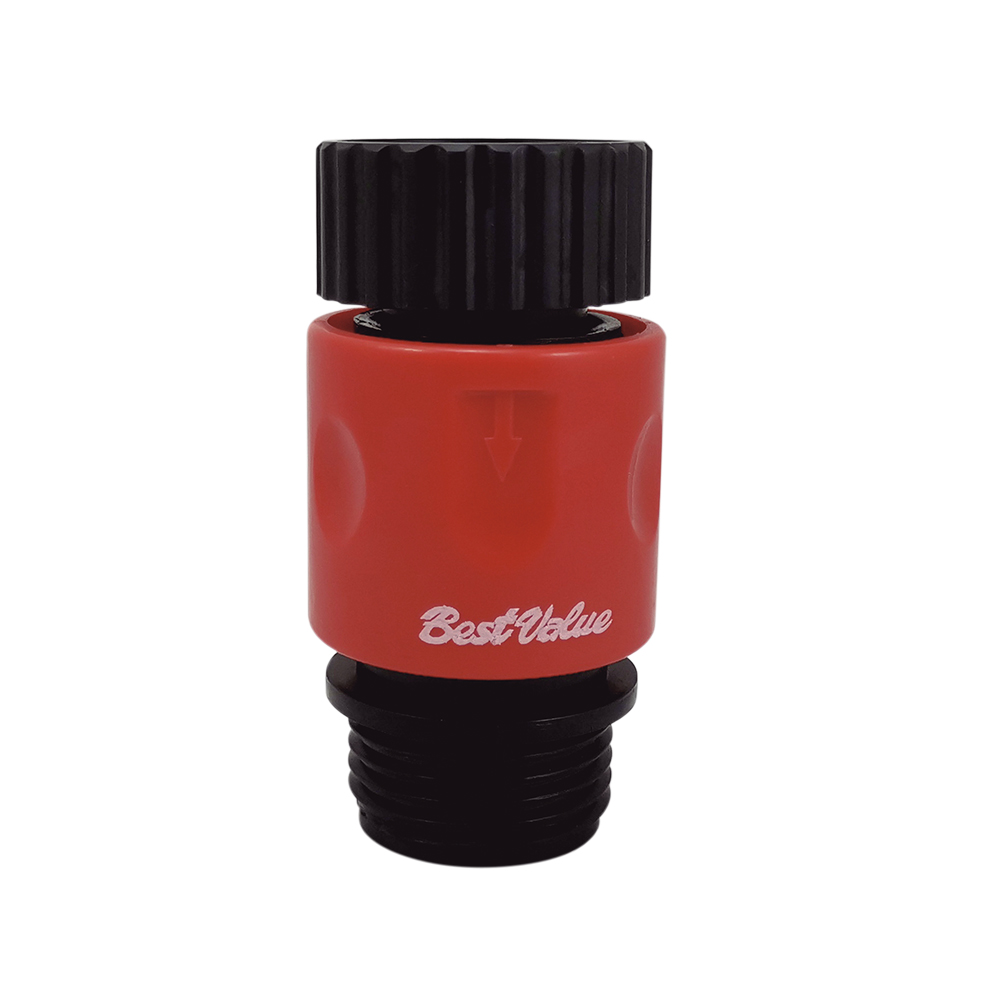 [P014477] Conector Macho Click Rapido G/m 3/4. Negro/ Rojo. 3/4 Ntp