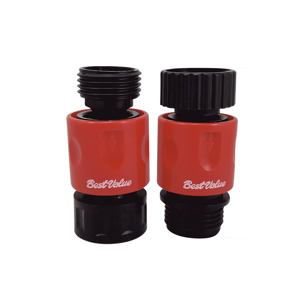[P014478] Juego Conectores Click Rapido Para Riego 3/4 2pzas. Negro/ Rojo. Ntp