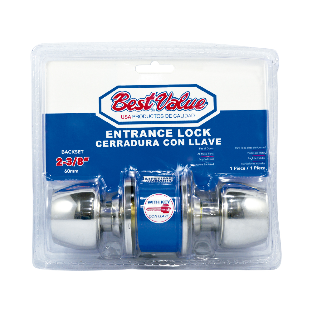 [C171050] Cerradura Con Llave Cromada. Cromado. 2-3/8