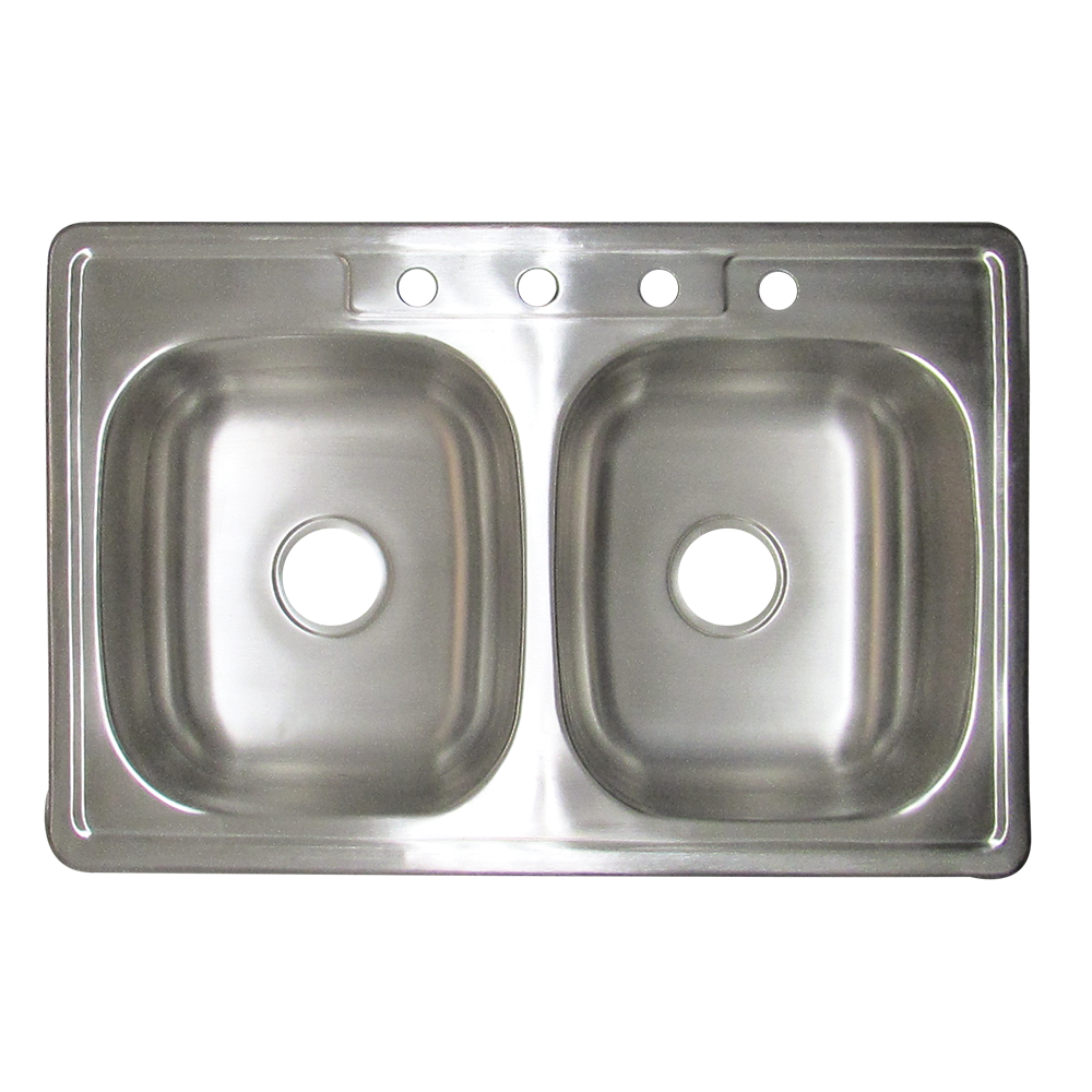[P023322] Fregador Doble 33 X 22x6 Aquina. Acero Inoxidable. 22