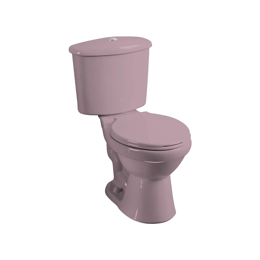 [P14911] Inodoro Rosado Con Asiento/ferret. Tanque. Rosado. 70x42. 4x74. 4cm