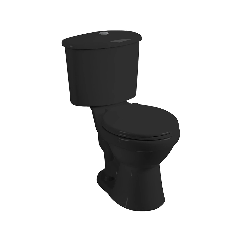 [P14925] Inodoro Negro Con Asiento/ferret. Tanque. Negro. 70x42. 4x74. 4cm