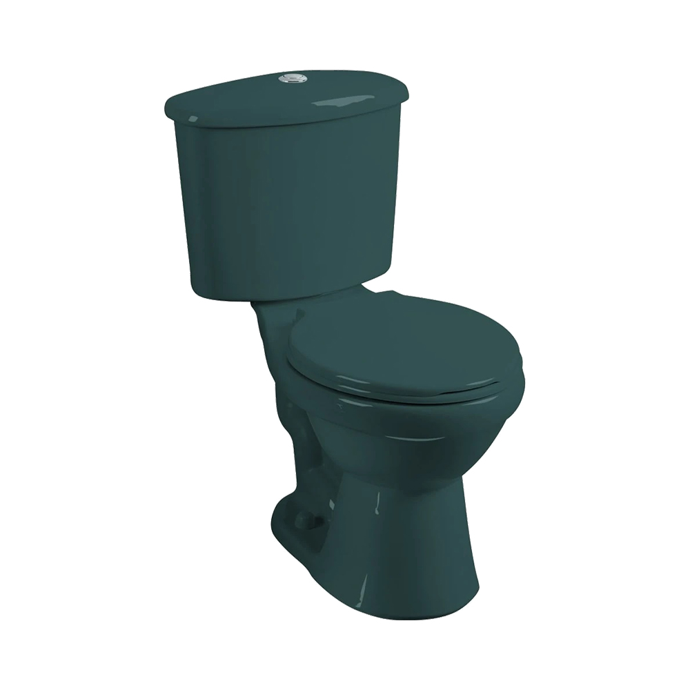 [P14965] Inodoro Verde Teal Con Asiento/ferret. Tanque. Teal. 70x42. 4x74. 4cm