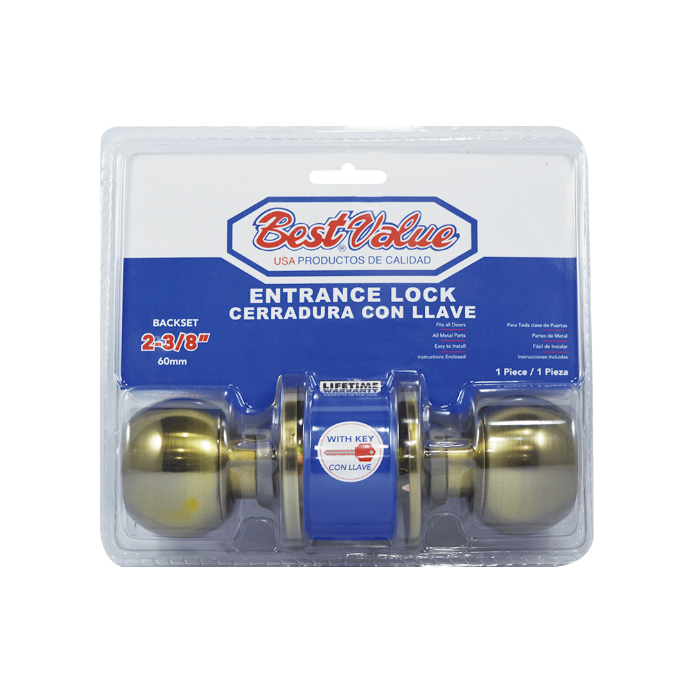 [C173100] Cerradura Con Llave Bola Ab. Bronceado. 2-3/8