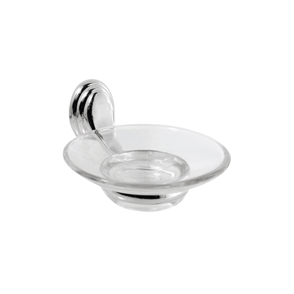 [P44212] Jabonera Cromada Aquina. Cromado + Vidrio