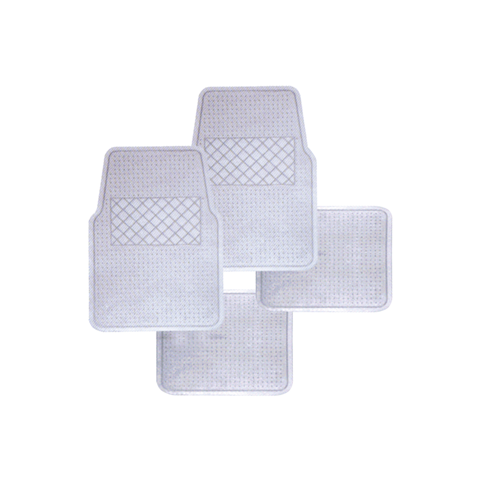 [R01110T] Alfombra Para Carro Pvc Clear (juego 4pcs). Transparente. Juego 4 Pcs