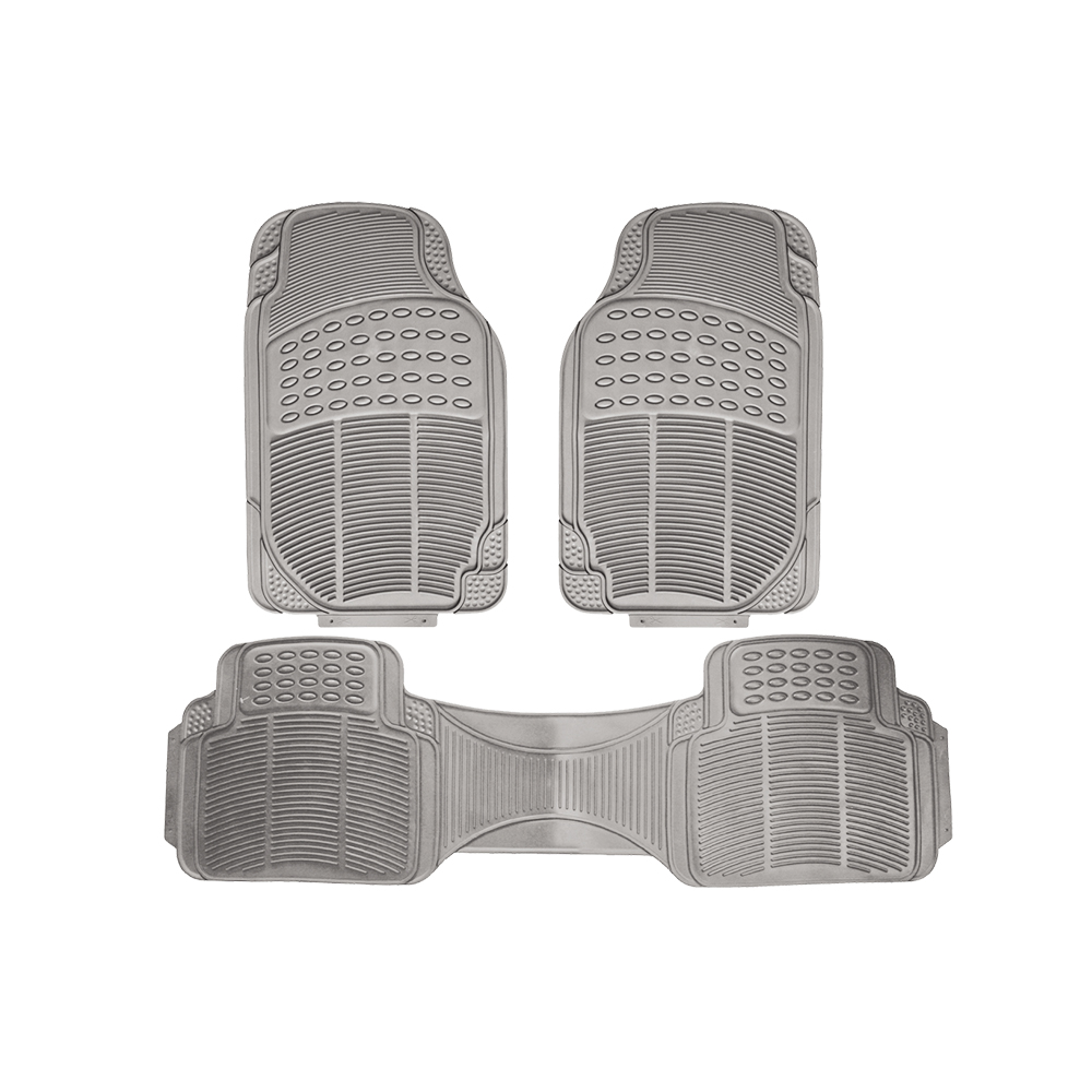 [R01122G] Alfombra Auto Pvc Gris 3 Pzas. Gris. Juego Pcs